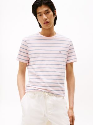 Stripe Stretch-Cotton Extra Slim T-Shirt, Pink Heather Stripe