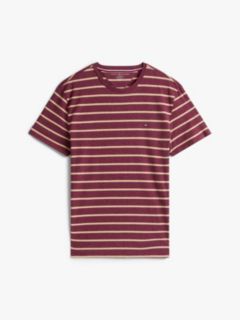Extra Slim Stripe Stretch-Cotton T-Shirt — Burgundy Heather Stripe 5