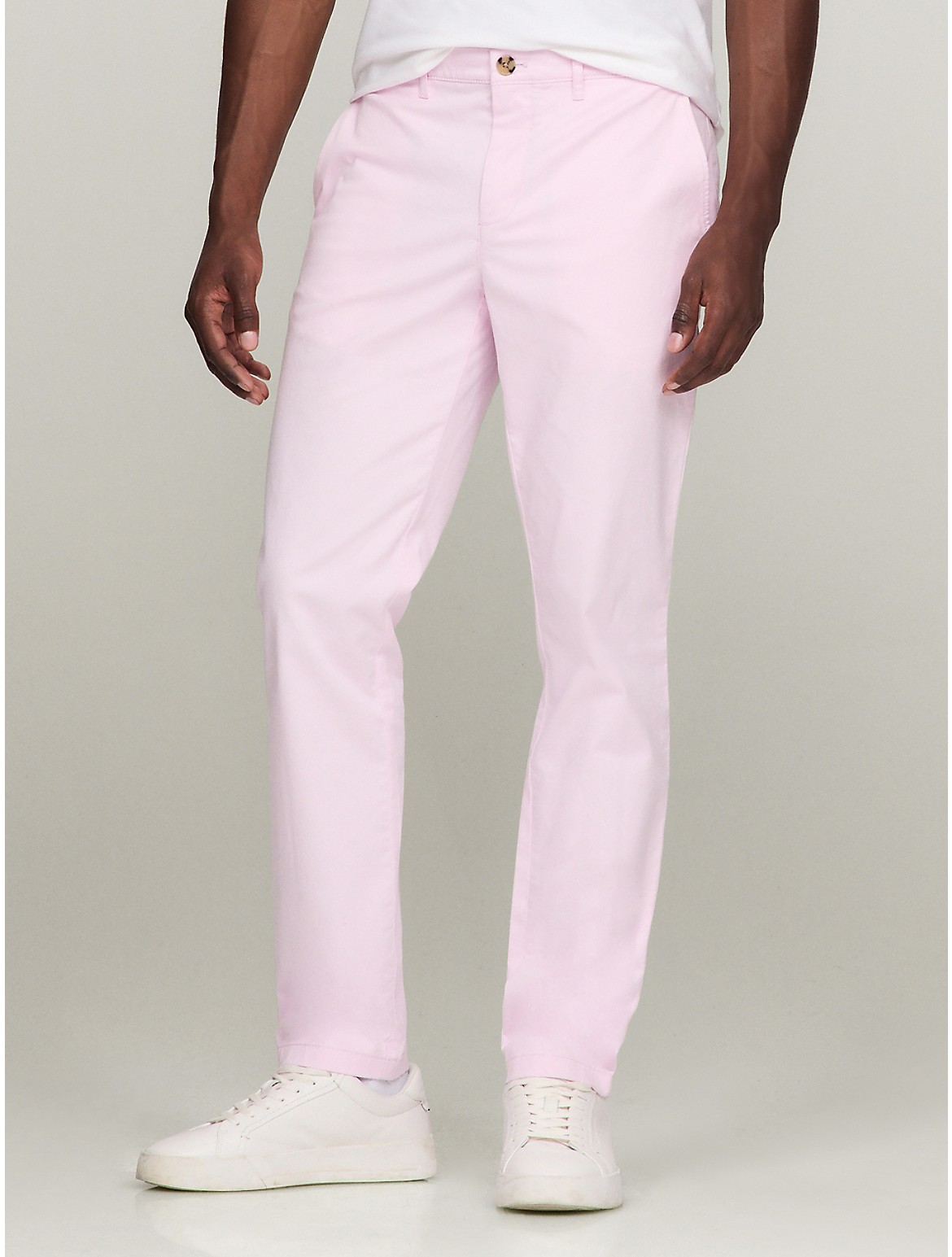 Shop Tommy Hilfiger Slim Fit Thflex Tommy Chino In Simple Pink