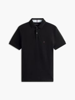 Regular Fit Stretch Pique Tommy Polo — Black 6
