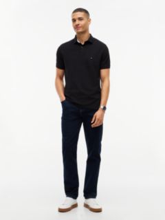 Regular Fit Stretch Pique Tommy Polo — Black 2