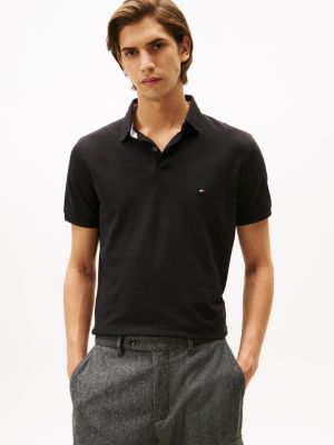 Regular Fit Stretch Tommy Polo, Black