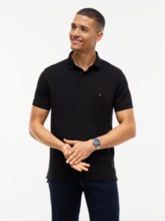 Regular Fit Stretch Pique Tommy Polo — Black 1