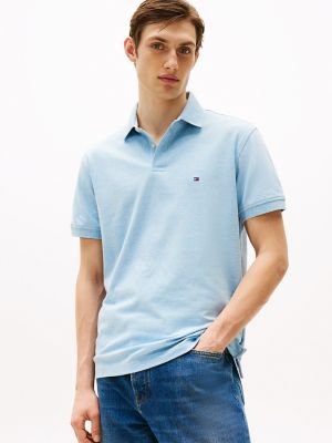 Polo Tommy extensible, coupe régulière, bleu chiné