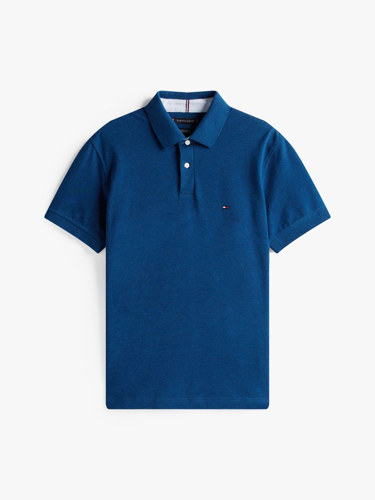 Regular Fit Stretch Pique Tommy Polo — Blue Heather