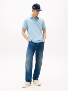 Regular Fit Stretch Pique Tommy Polo — Blue Heather 3