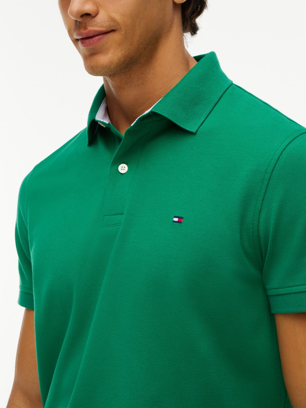Regular Fit Stretch Pique Tommy Polo — Nouveau Green