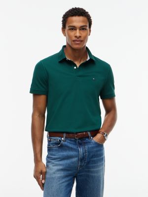 Regular Fit Stretch Pique Tommy Polo, Ornamental Green