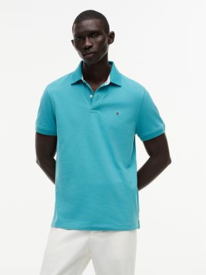 Regular Fit Stretch Tommy Polo, Hazy Teal