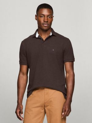 Regular Fit Stretch Tommy Polo, Brown Heather