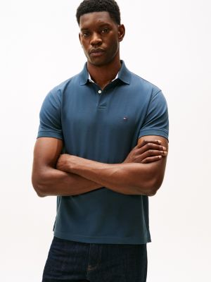 Regular Fit Stretch Tommy Polo, Military Denim