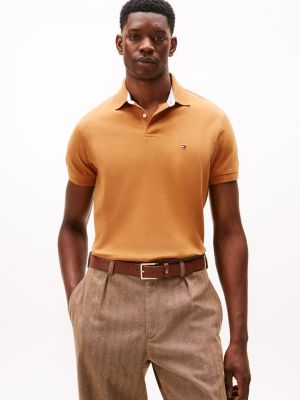 Regular Fit Stretch Tommy Polo, Spice Brown Heather
