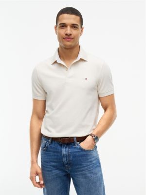 Regular Fit Stretch Tommy Polo, Rich Cream