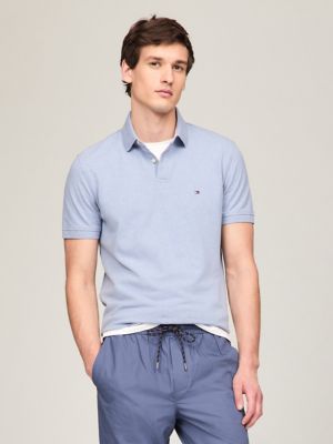 Regular Fit Stretch Tommy Polo, Medium Blue Heather
