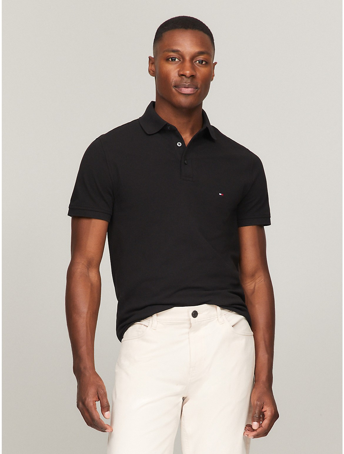 Tommy Hilfiger Slim Fit Tommy Polo In Black