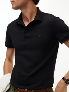 Slim Fit Stretch Pique Polo — Black 3