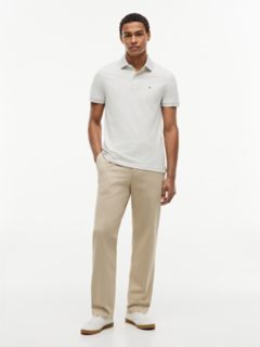 Slim Fit Stretch Pique Polo — Light Grey Heather 2