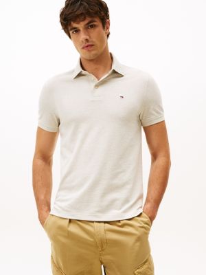 Slim Fit Stretch Pique Polo, Light Grey Heather