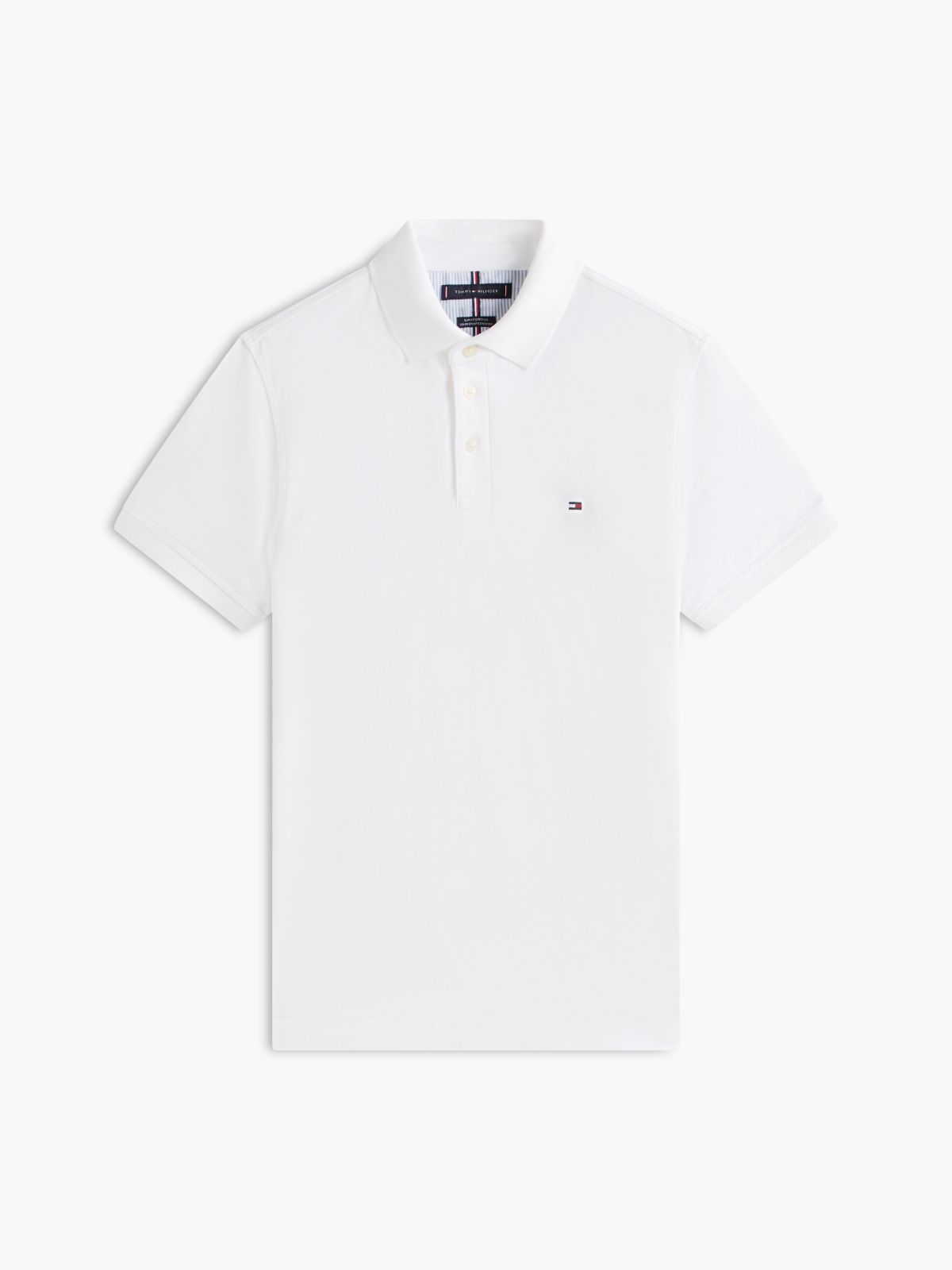 Slim Fit Stretch Pique Polo — Fresh White