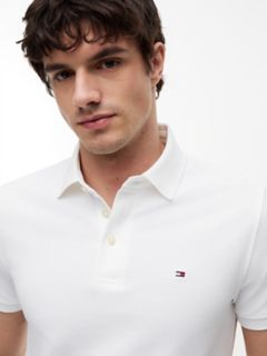 Slim Fit Stretch Pique Polo — Fresh White 3