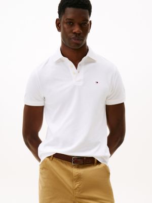 Slim Fit Stretch Pique Polo, Fresh White