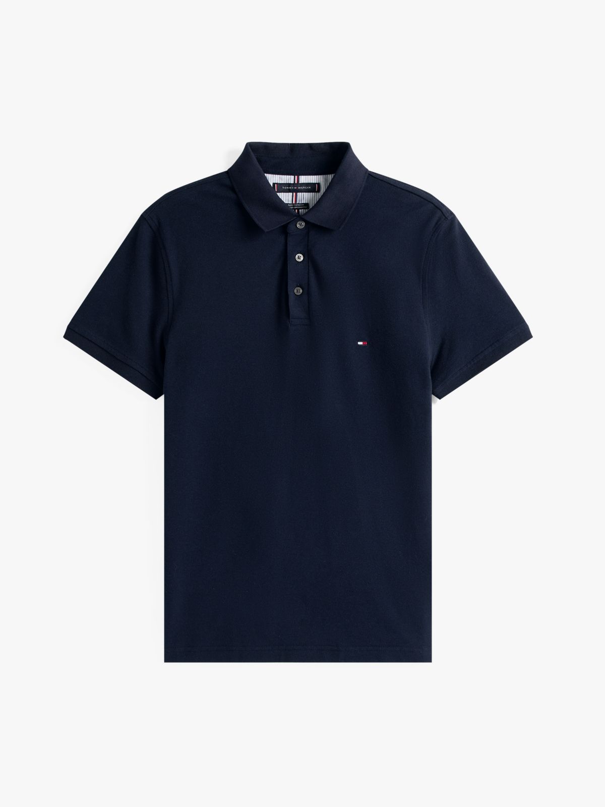 Slim Fit Stretch Pique Polo — Navy Blue
