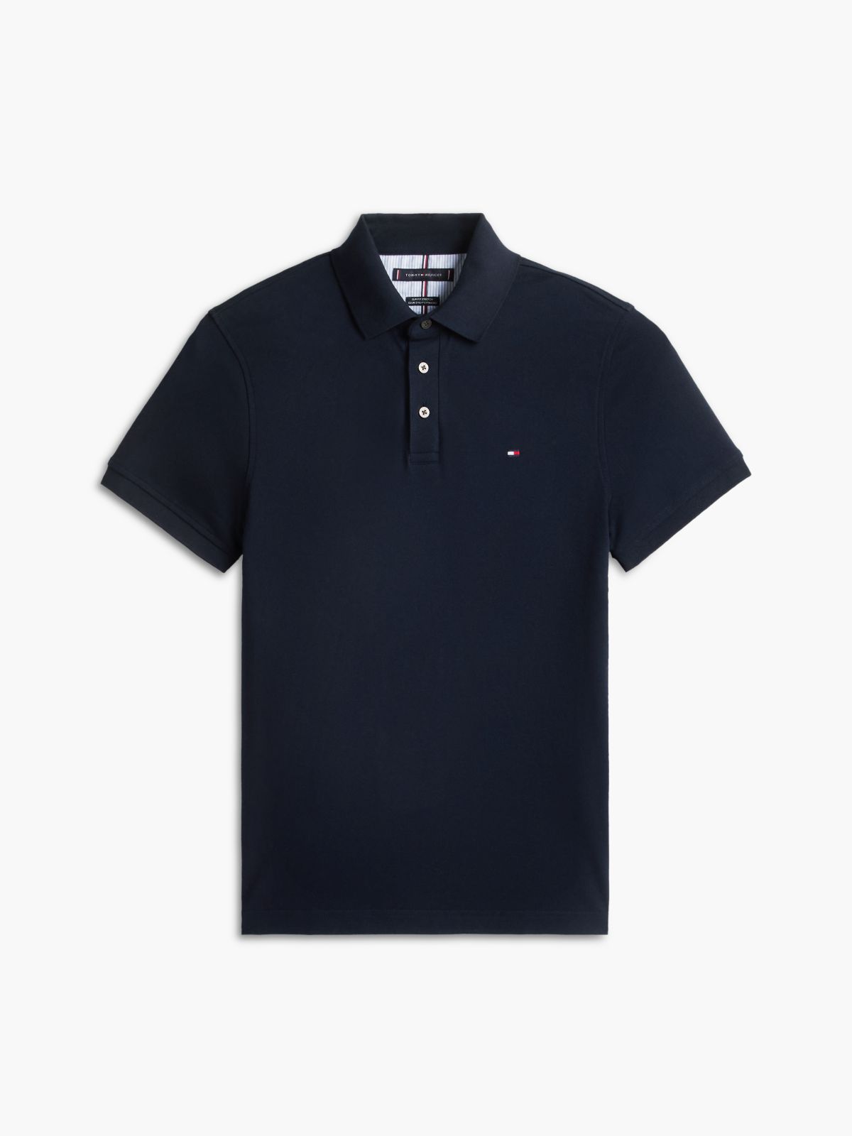 Slim Fit Stretch Pique Polo — Navy Blue
