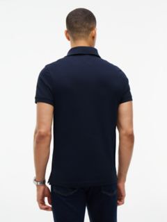 Slim Fit Stretch Pique Polo — Navy Blue 4