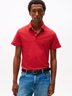 Slim Fit Stretch Pique Polo, Primary Red