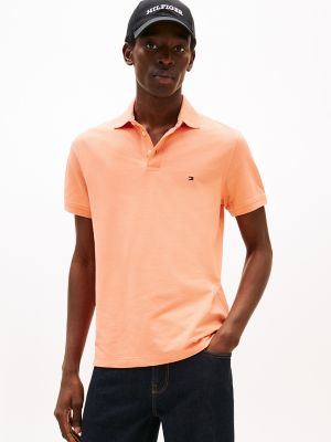 Slim Fit Stretch Pique Polo, Peach Dusk