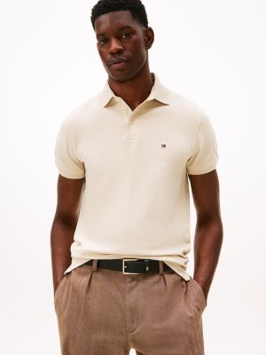 Slim Fit Stretch Pique Polo, Classic Beige