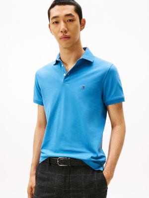 Slim Fit Stretch Pique Polo, Dusty Indigo