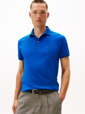 Slim Fit Stretch Pique Polo, Vibrant Indigo