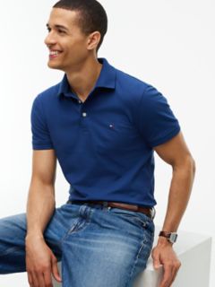 Slim Fit Stretch Pique Polo — Indigo Blue 3