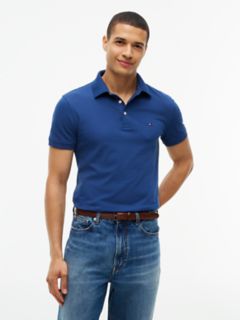 Slim Fit Stretch Pique Polo — Indigo Blue 1