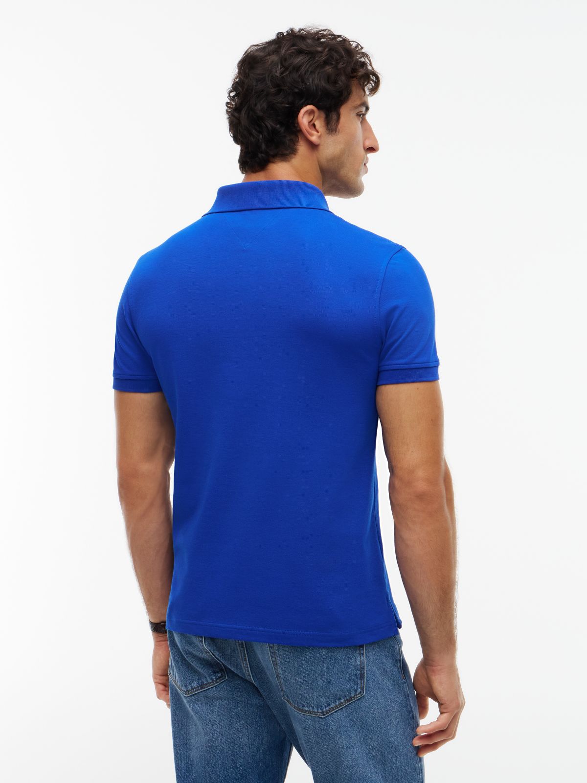 Slim Fit Stretch Pique Polo — Cobalt