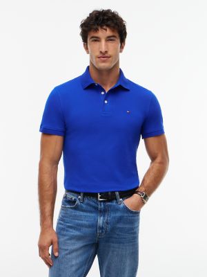 Slim Fit Stretch Pique Polo, Cobalt