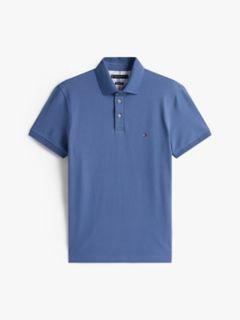 Slim Fit Stretch Pique Polo — Faded Indigo 5