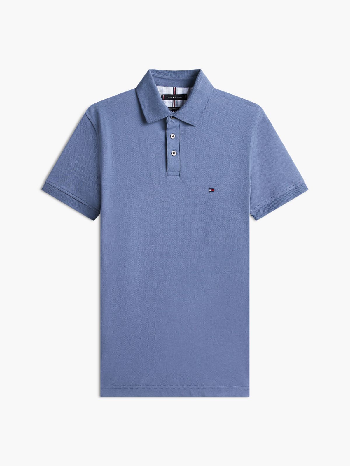 Slim Fit Stretch Pique Polo — Faded Indigo
