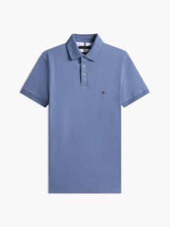 Slim Fit Stretch Pique Polo — Faded Indigo 6