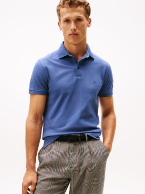 Slim Fit Stretch Pique Polo, Bank Blue