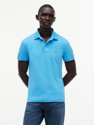 Slim Fit Stretch Pique Polo, Blue Crush