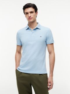 Slim Fit Stretch Pique Polo — Blue Heather 1