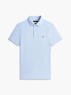 Slim Fit Stretch Pique Polo — Light Blue 5
