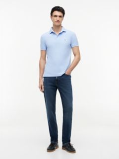 Slim Fit Stretch Pique Polo — Light Blue 2