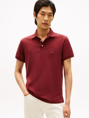 Slim Fit Stretch Pique Polo, Carmine Rust