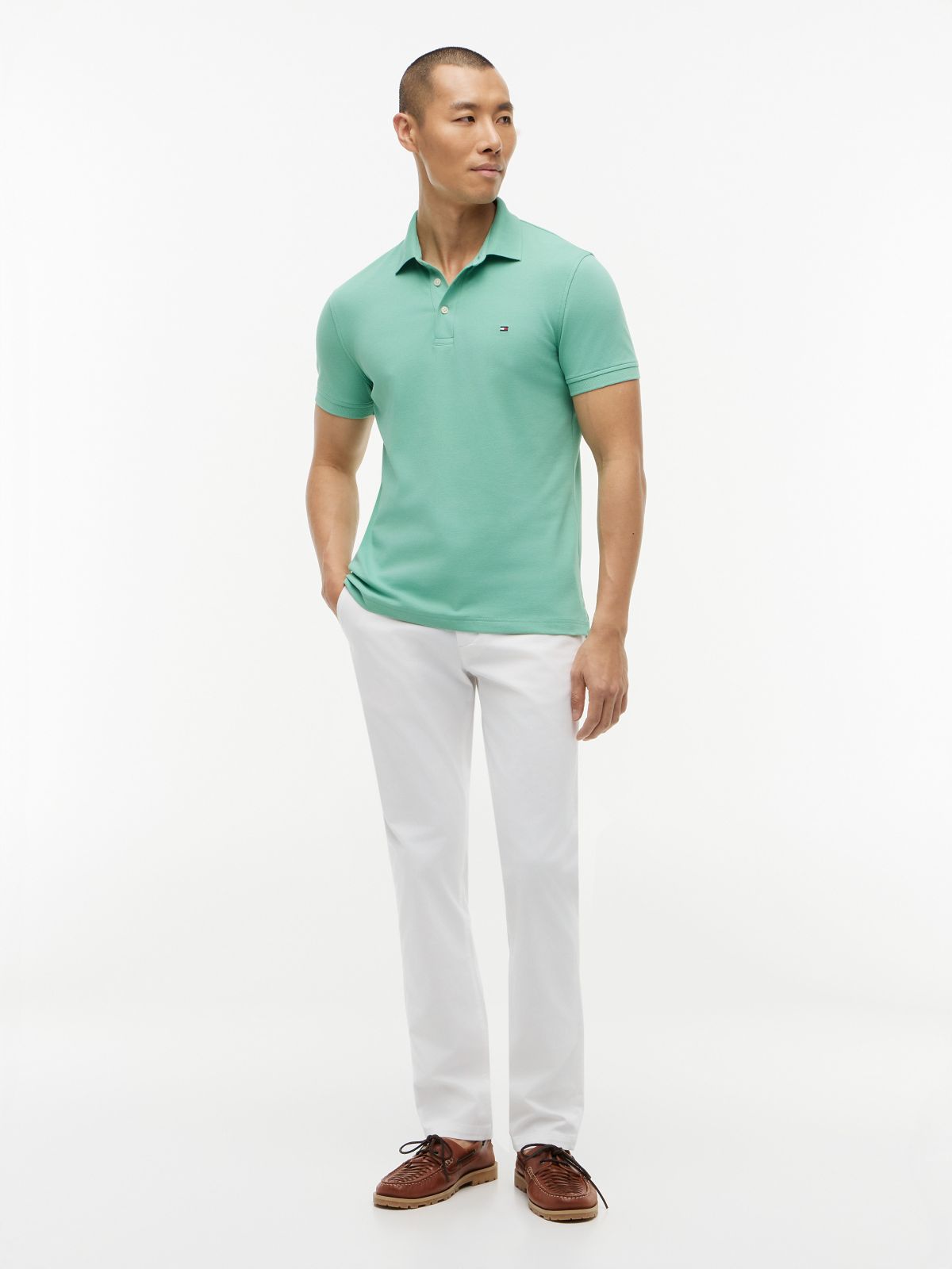 Slim Fit Stretch Pique Polo — Fort Green