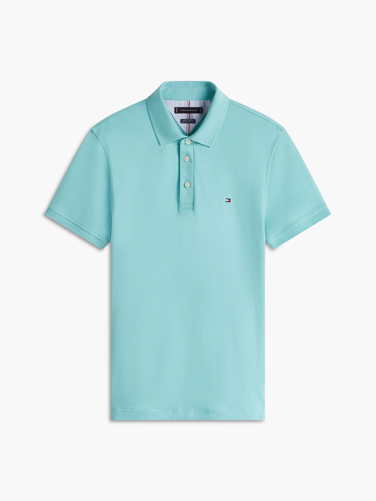 Slim Fit Stretch Pique Polo — Ocean Tide