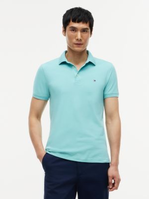 Slim Fit Stretch Pique Polo, Ocean Tide