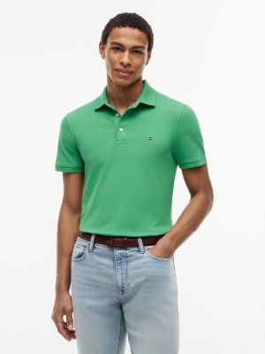 Slim Fit Stretch Pique Polo, Coastal Green